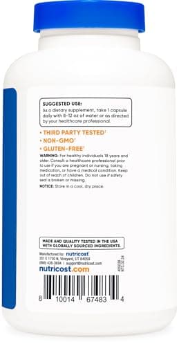Vitamin C 500mg Capsules, Vegetarian, Gluten Free & Non-GMO