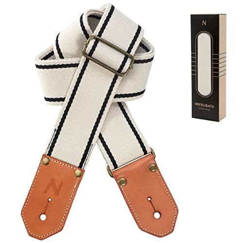 Cool Woven Guitar Strap with Leather Ends for Guitarists — Melk Wit
