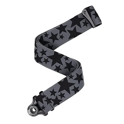Auto Lock Guitar Strap - Easy to Use Locking Straps - Skater - Stars