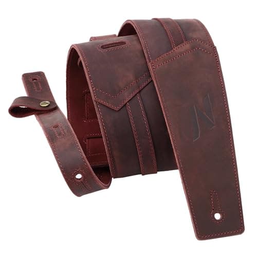 Nefelibata 3 Guitar Strap with Foam Padding and Cable Storage Loop — Vintage Burgundy