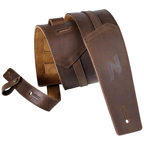 Nefelibata 3 Guitar Strap with Foam Padding and Cable Storage Loop — Dark Brown