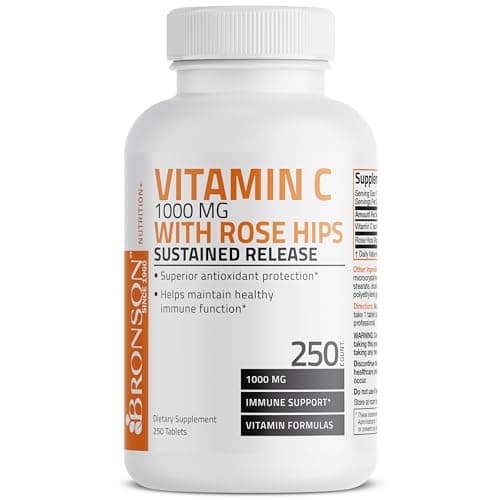 Bronson Vitamin C 1000mg with Rose HIPS, 250 Tablets