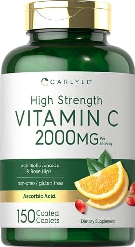 Carlyle Vitamin C 2000mg with Rose Hips Caplets | Vegetarian, Non-GMO, Gluten Free