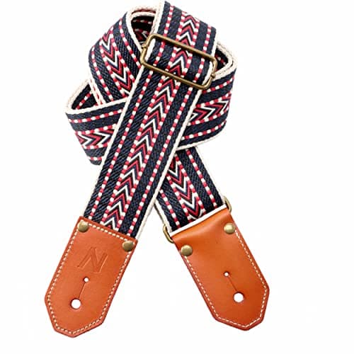 Cool Woven Guitar Strap with Leather Ends for Guitarists — Arrow Weaving