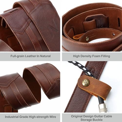 Nefelibata 3 Guitar Strap with Foam Padding and Cable Storage Loop