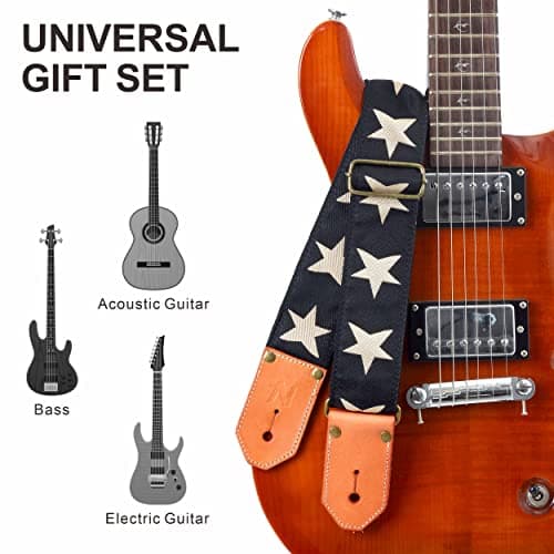 Cool Woven Guitar Strap with Leather Ends for Guitarists