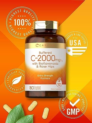 Carlyle Buffered Vitamin C Caplets 2000mg - 180 Count