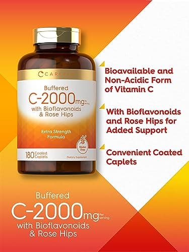 Carlyle Buffered Vitamin C Caplets 2000mg - 180 Count